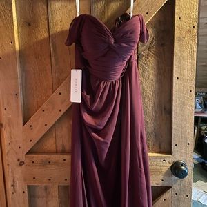 Azazie Cabernet bridesmaids dress